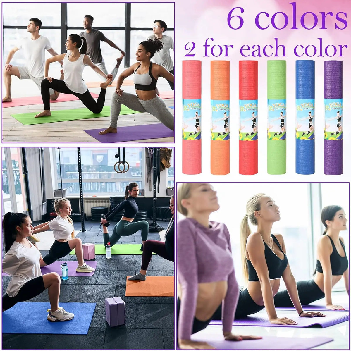 Professional Non Slip Yoga And Exercise Fitness Workout Mats