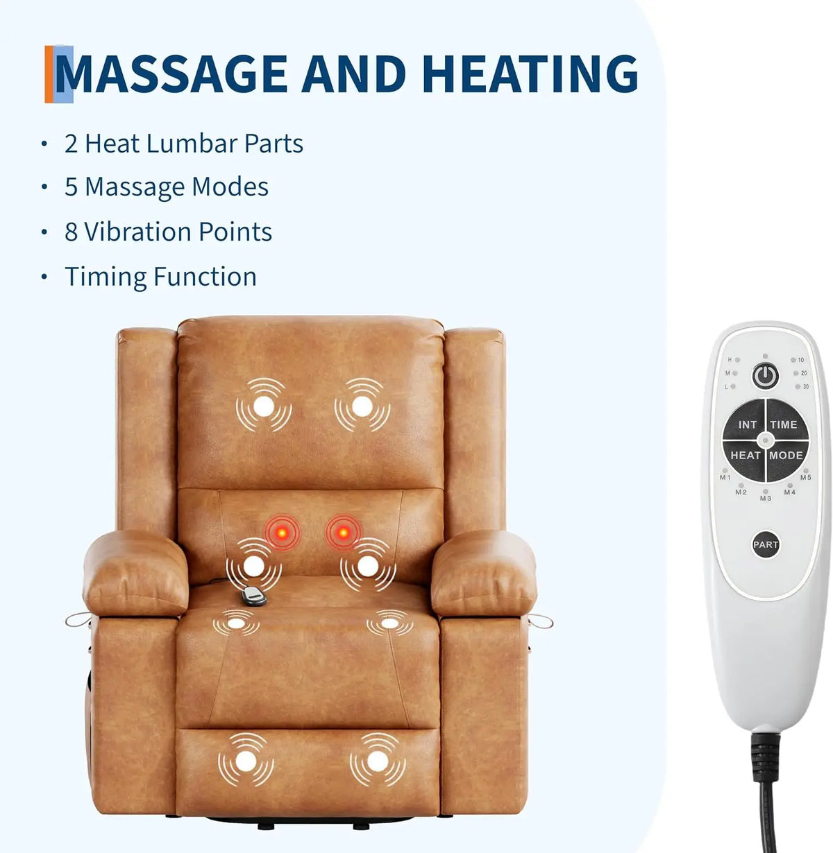 Twister.Ck Electric Power Lift Recliner Chair With Massage Heat Control
