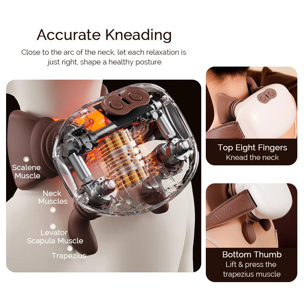 Foreverlily Wireless Neck And Back Massager With Heat