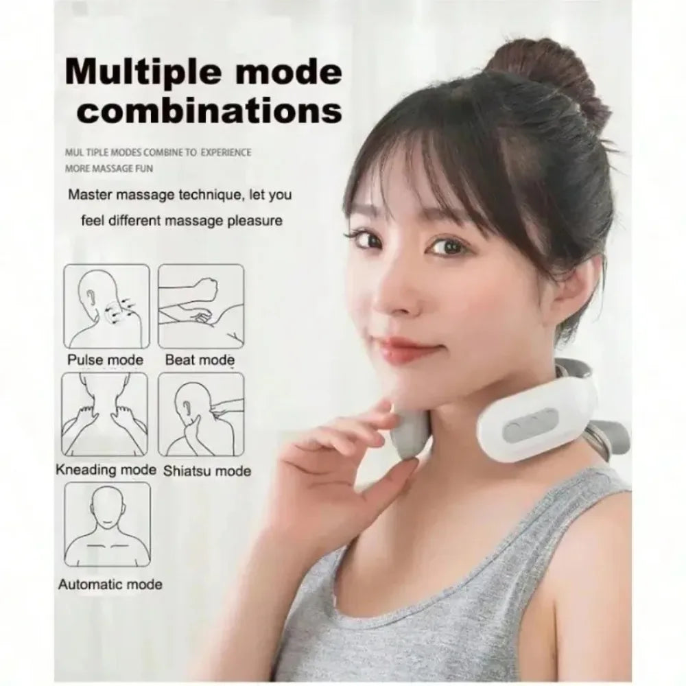 Lism Four Heads Usb Heating Neck Massager With Breathing Light