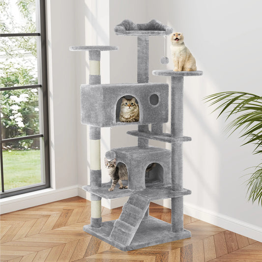 MCQ 54 Inch Indoor Five Tier Cat Tree With Sisal Posts