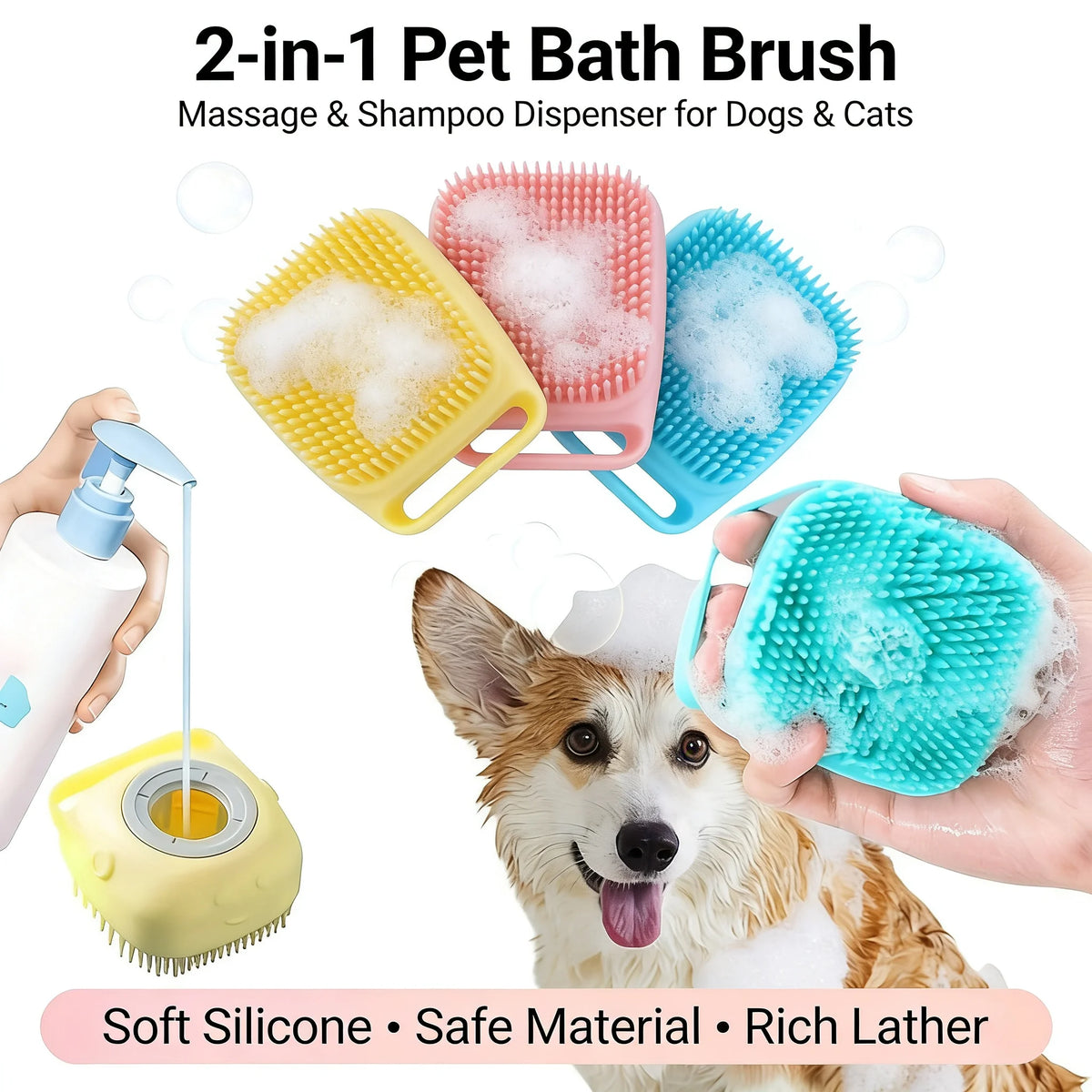 Soft Silicone Pet Massage Gloves For Dog And Cat Grooming