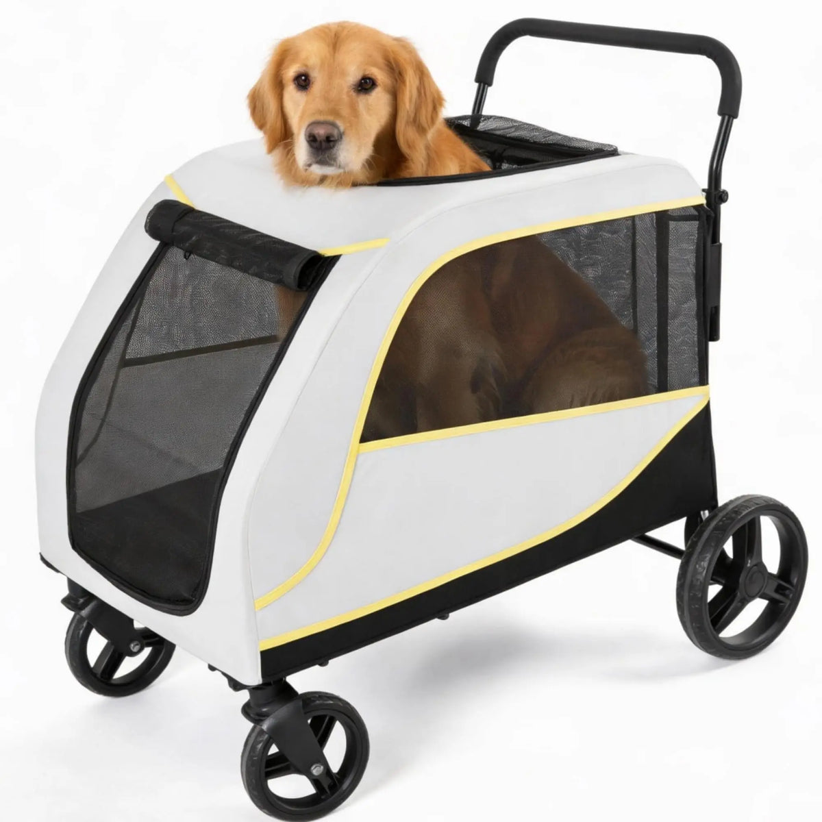 All Terrain Collapsible Pet Stroller With Dual Entry And Brake