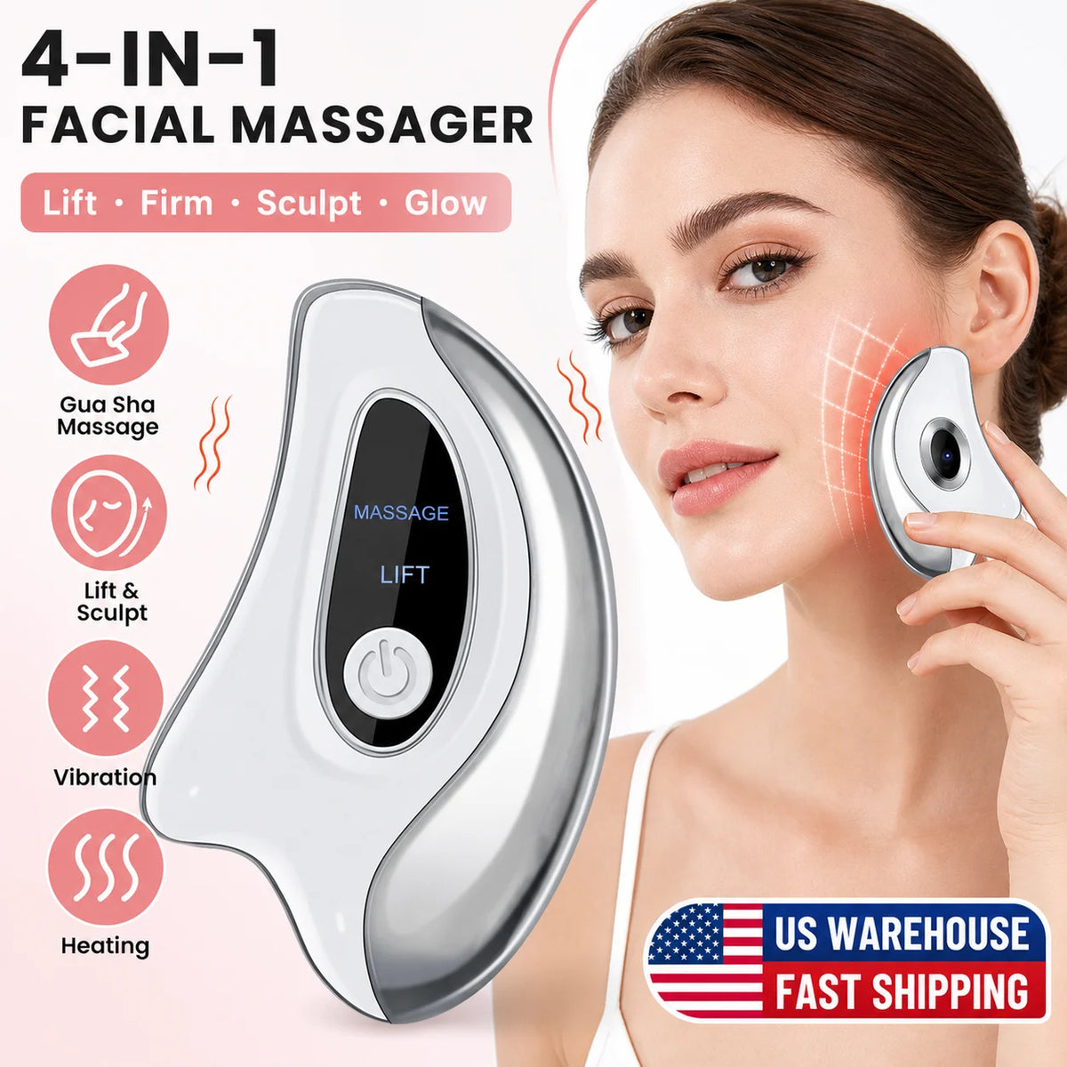 Hailicare Heated Gua Sha Facial Massager With Vibration