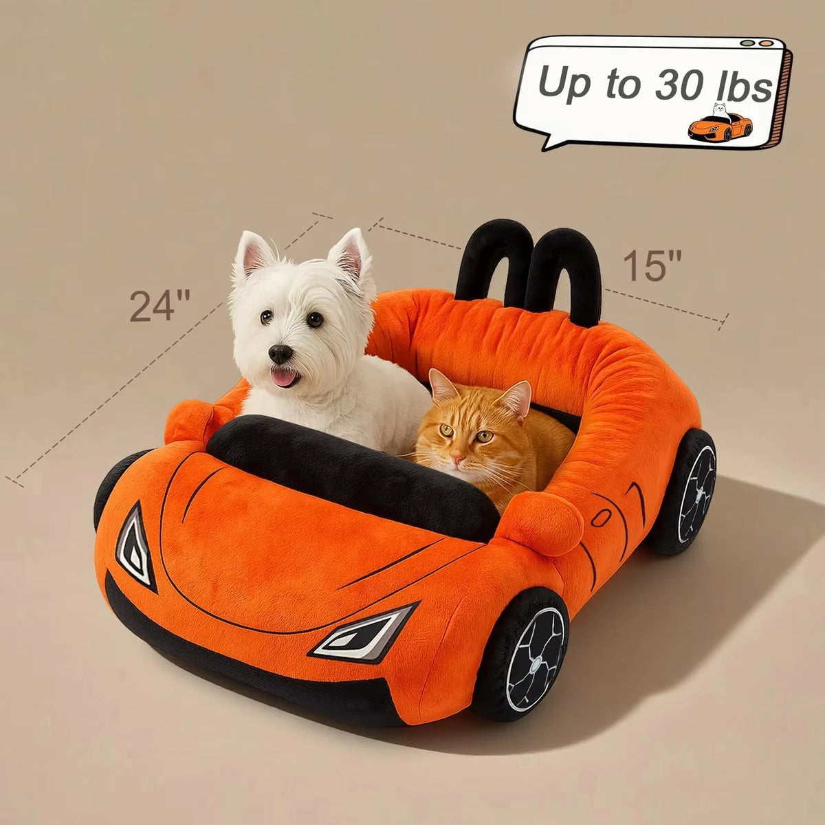 CWV Supercar Coral Fleece Cat Bed With Pillow For Pets