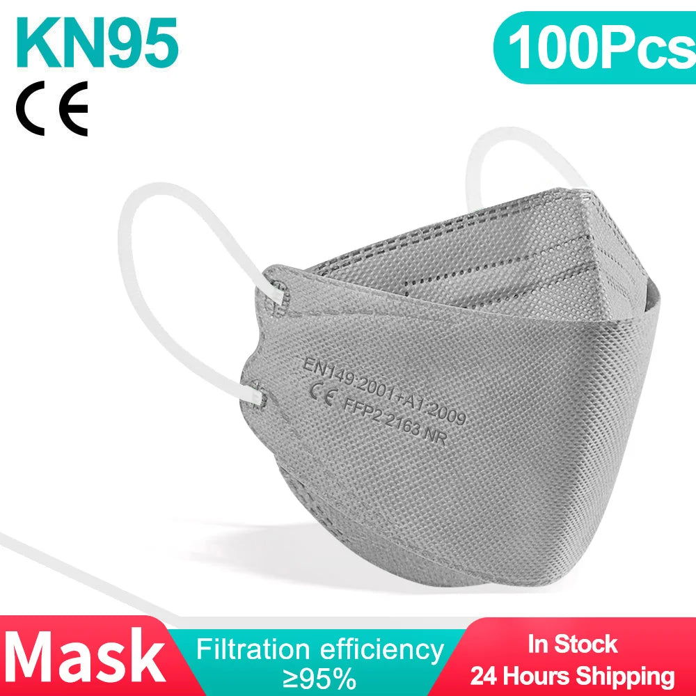 Adult KN95 Fish FFP2 Respirator Face Mask Four Layer Protection