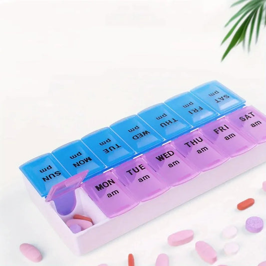 Portable Weekly Pill Organizer Box For Daily Medication Management