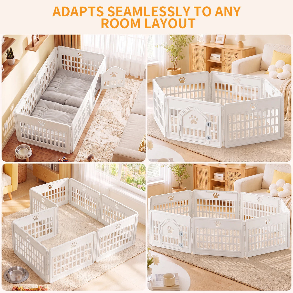 MCQ Expandable Plastic Dog Playpen for Indoor and Outdoor Use