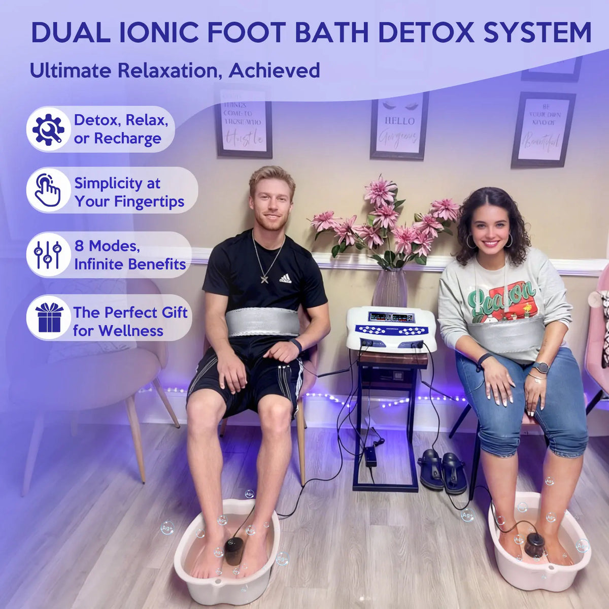 Dual Detoxify Ionic Foot Bath With Infrared Body Massage