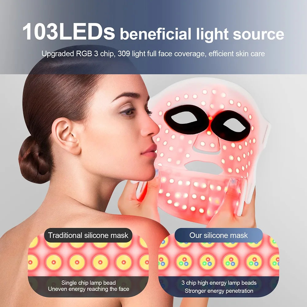 Foreverlily Silicone LED Mask for Face and Neck Infrared Therapy