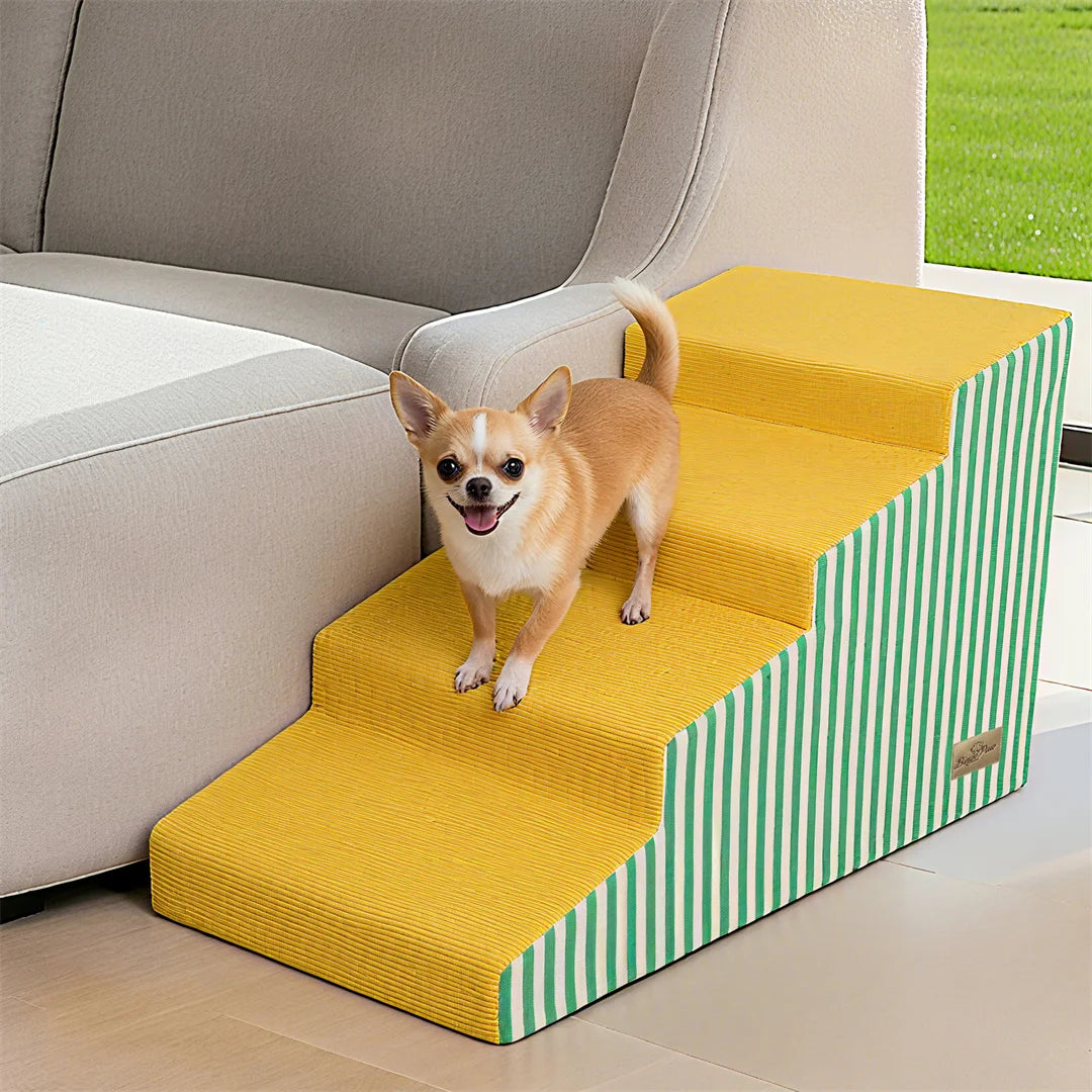 Foam Dog Stairs With Gentle Slope And Washable Cover