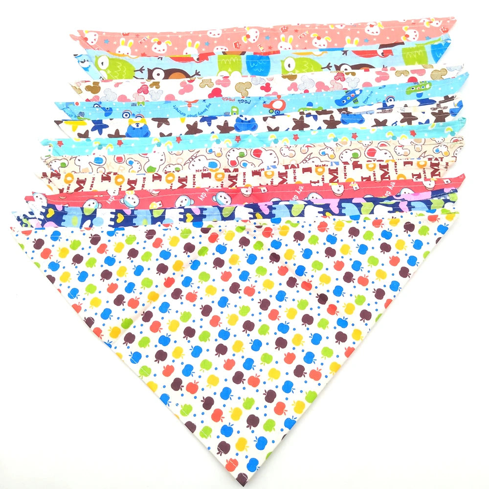 10 Pack Cotton Dog Bandana Bibs For Large Dogs