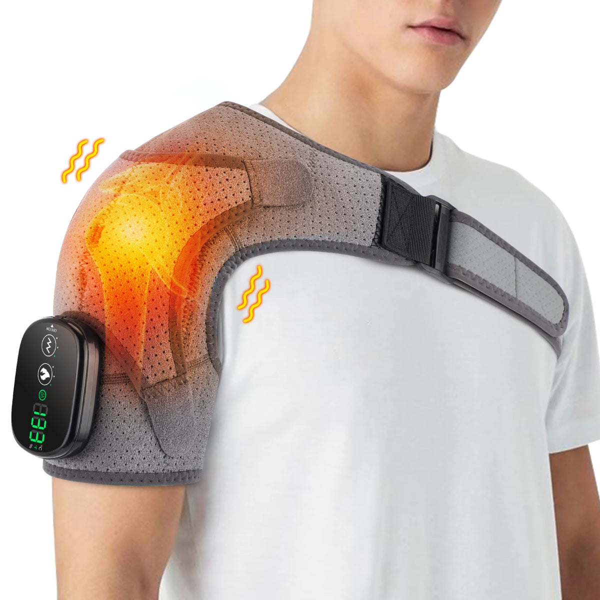 Hailicare Cordless Heating Shoulder Massager With Vibration Support Belt