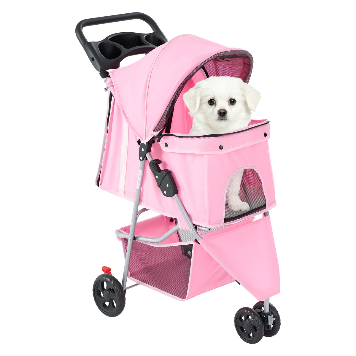 JHK Foldable Three Wheel Pet Stroller For Small Dogs Cats