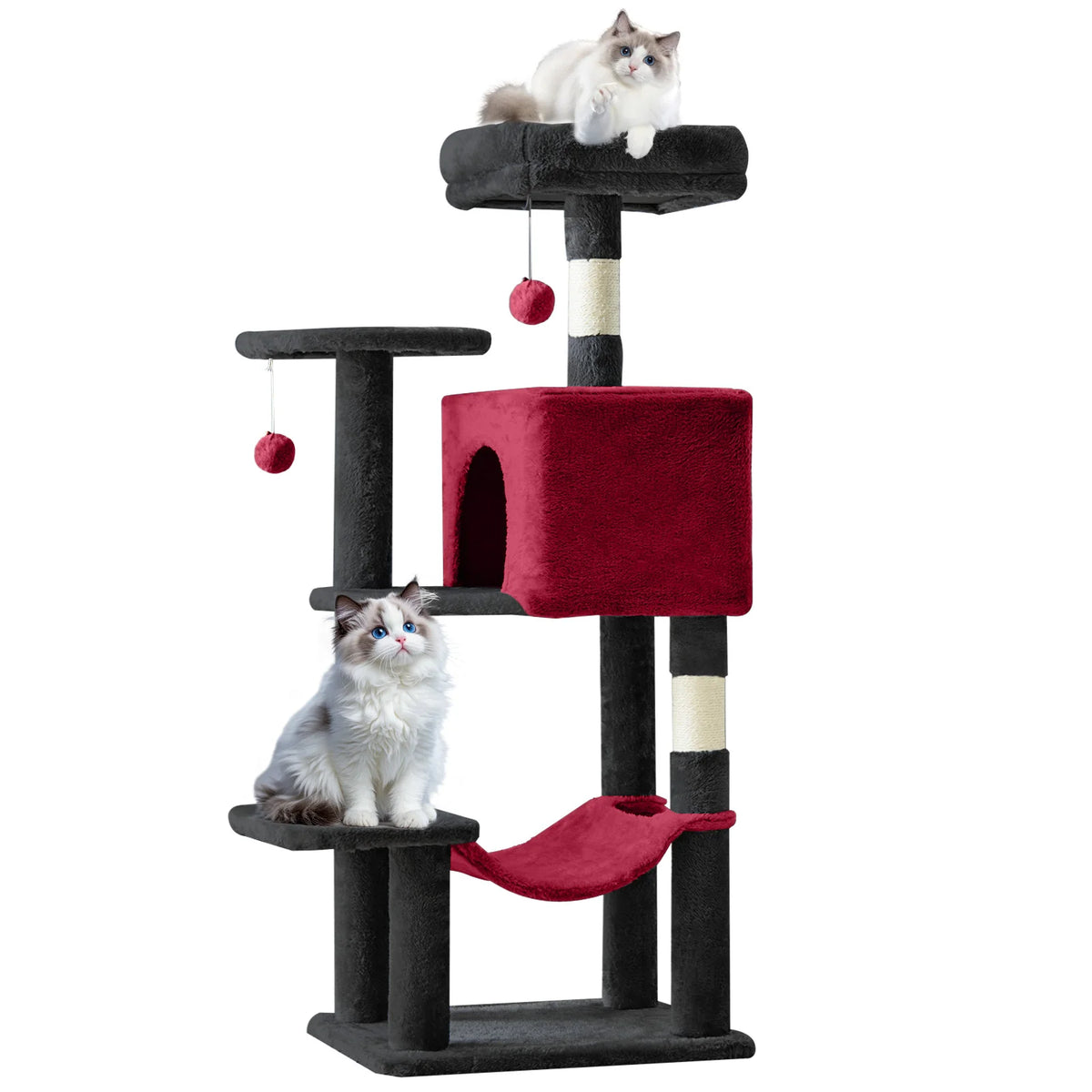 Mcq Grey Four Tier Cat Tree Tower With Sisal Posts