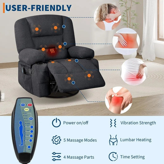 Premium Massage Recliner Chair With Vibration And Lumbar Heat