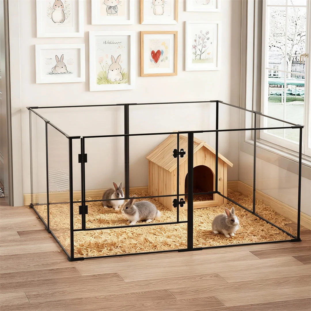 Bingopaw 8 Panel Clear Acrylic Dog Playpen Exercise Fence