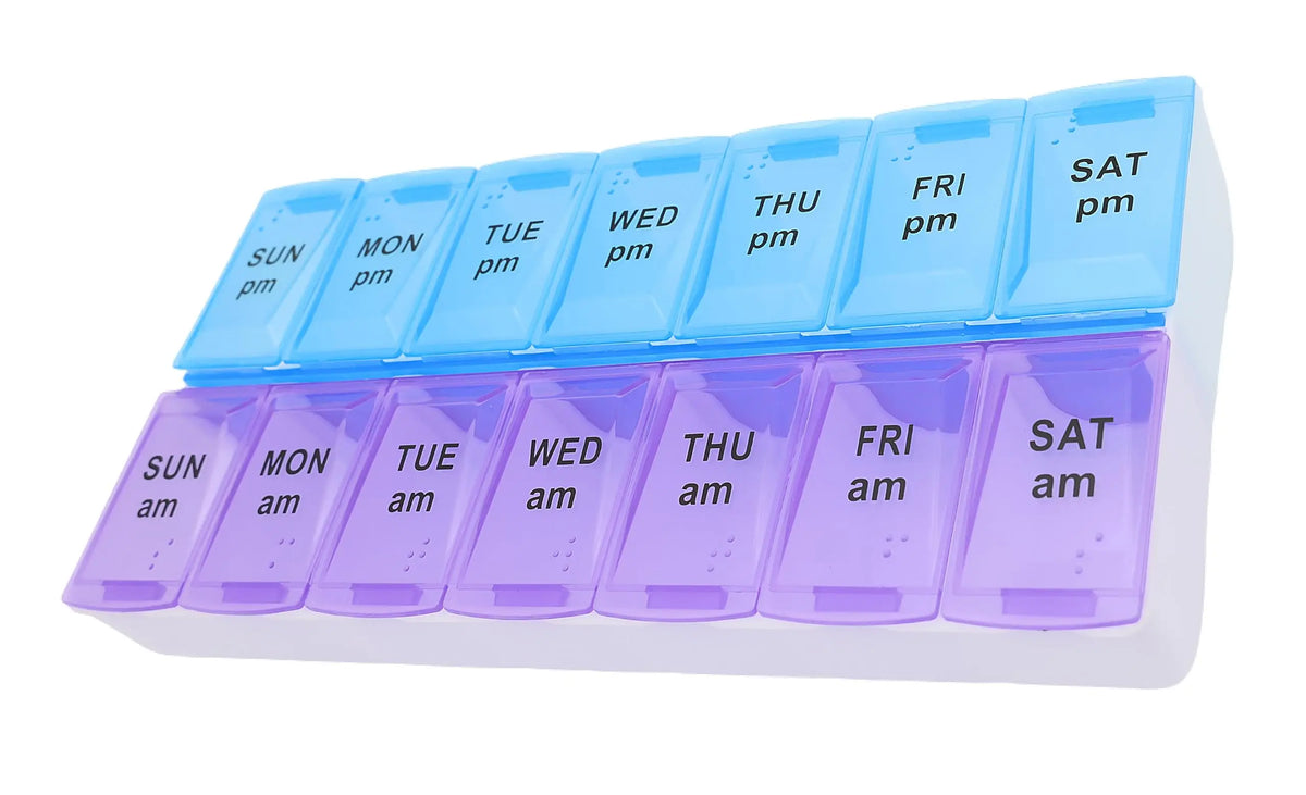 Portable Weekly Pill Organizer Box For Daily Medication Management