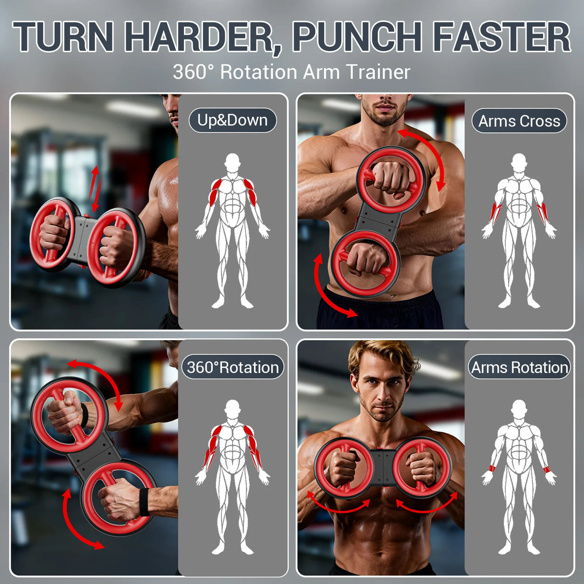 Three In One Portable Upper Body And Forearm Strength Trainer