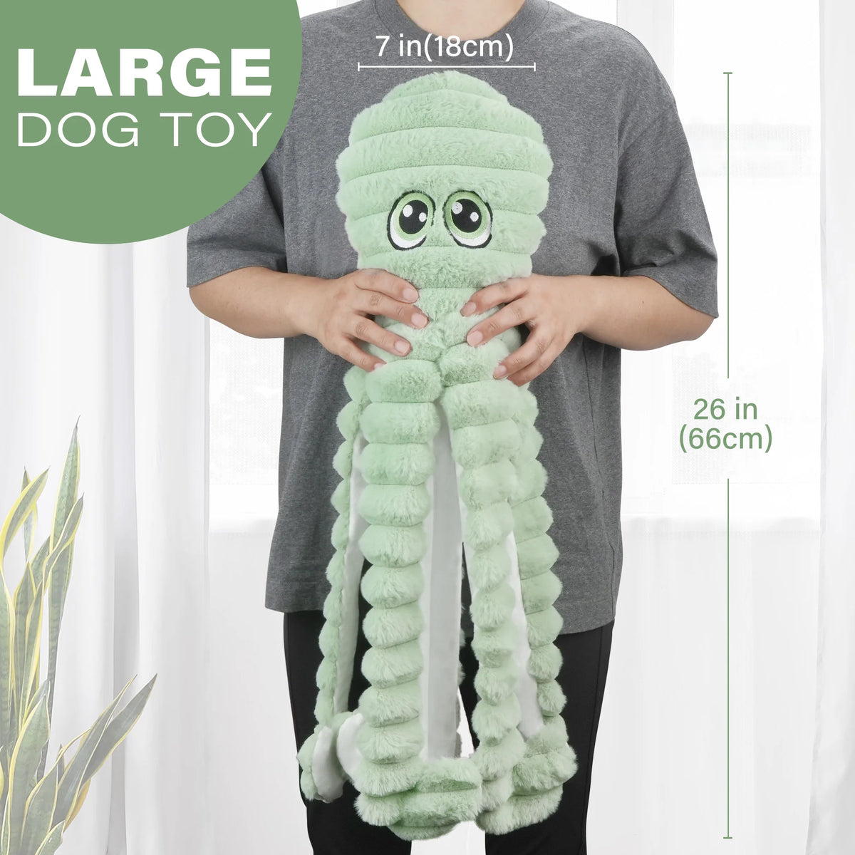 Octopus Squeaky Plush Chew Toy For Dogs Interactive Teeth Grinding