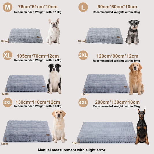Borwart Ultra Plush Washable Dog Crate Bed Cushion Removable Cover