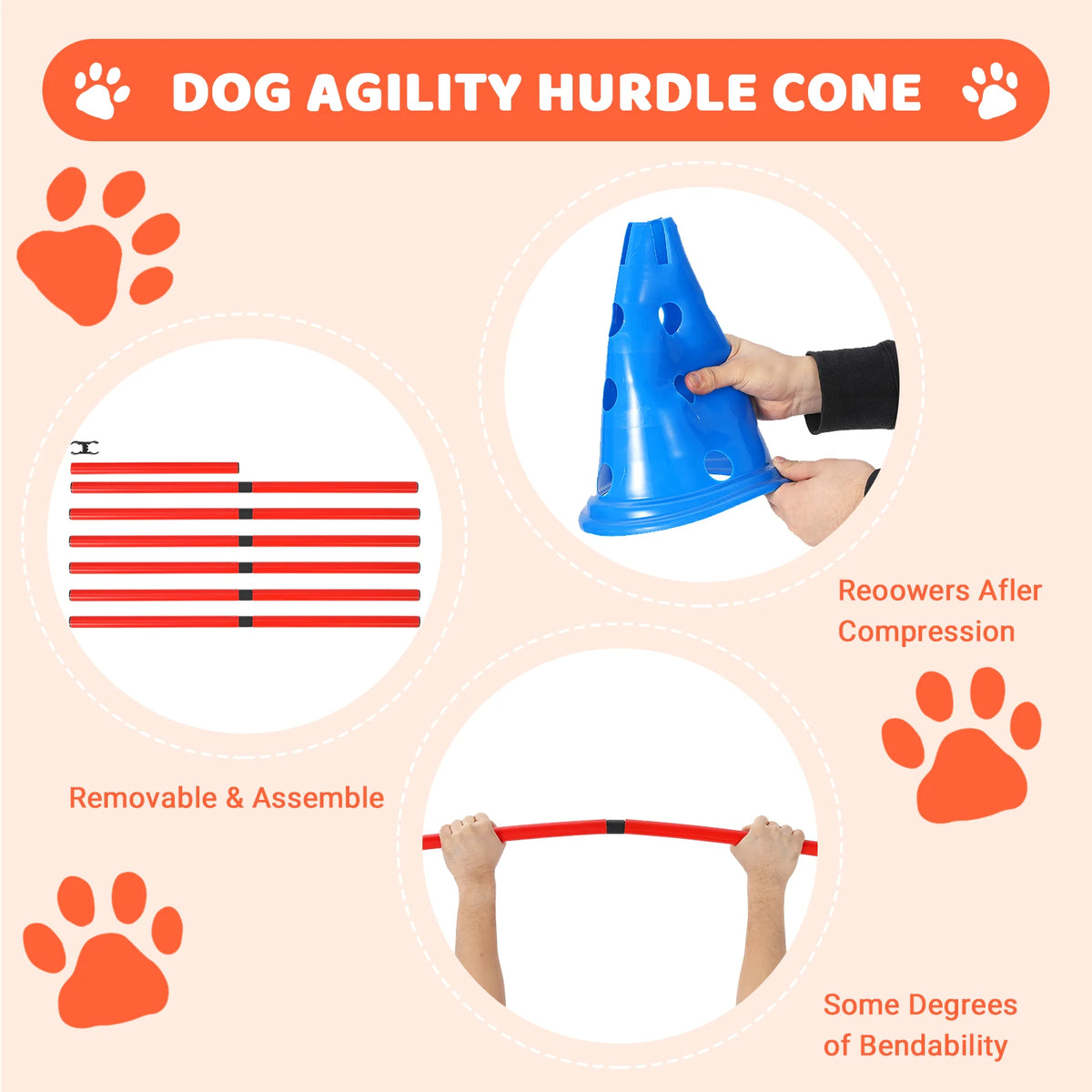 Adjustable Dog Agility Hurdle Set for Indoor and Outdoor Training