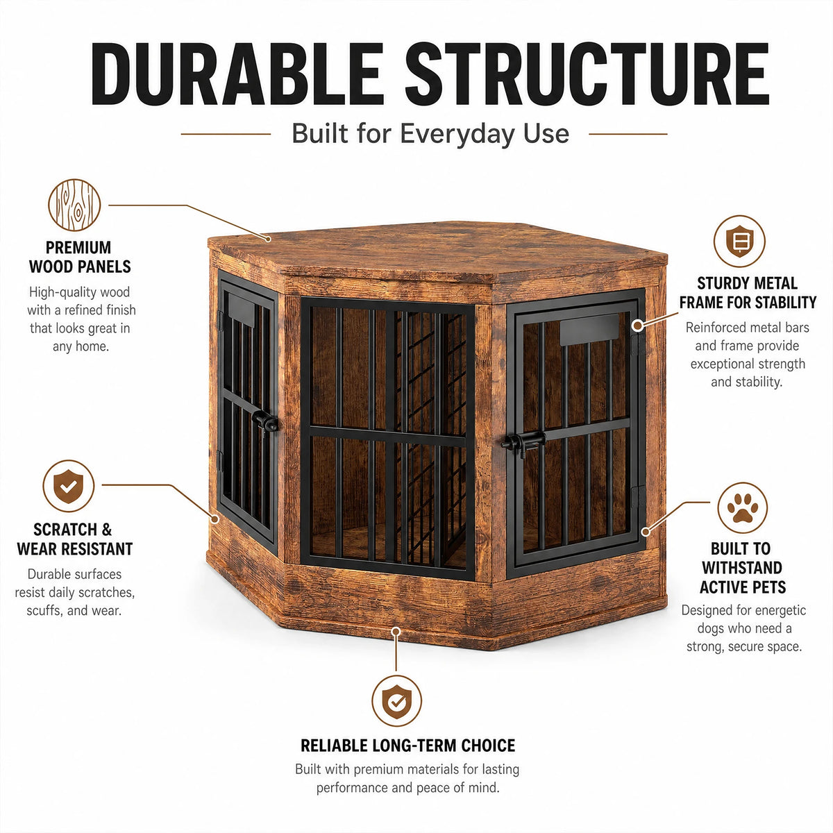 Modern Corner Dog Crate Furniture With Decorative TV Stand Design