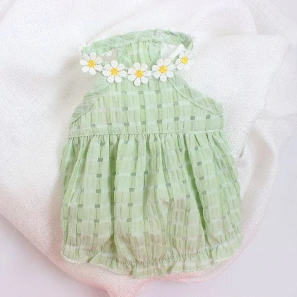 Brandless Breathable Floral Wrath Cat And Dog Skirt Dress