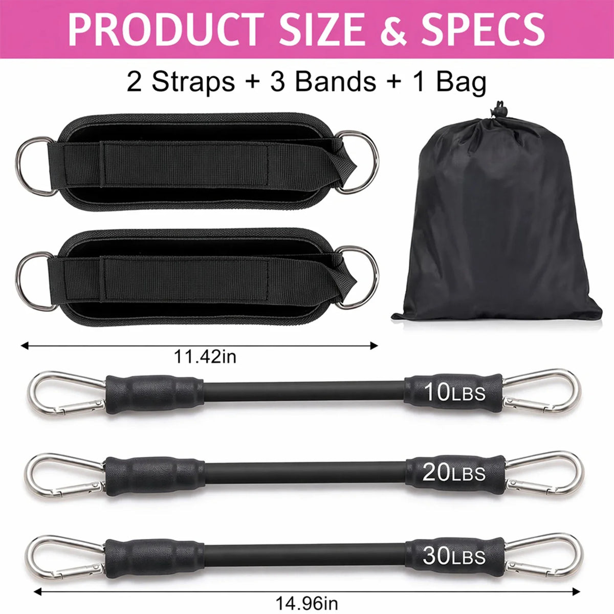 Adjustable Ankle Resistance Bands for Leg and Glute Workouts