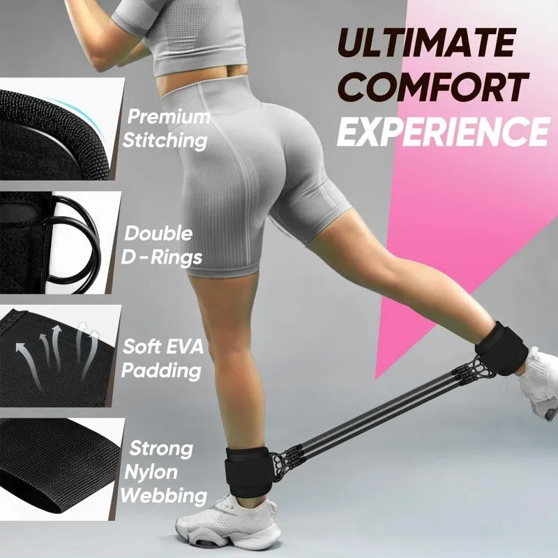Adjustable Ankle Resistance Bands for Leg and Glute Workouts