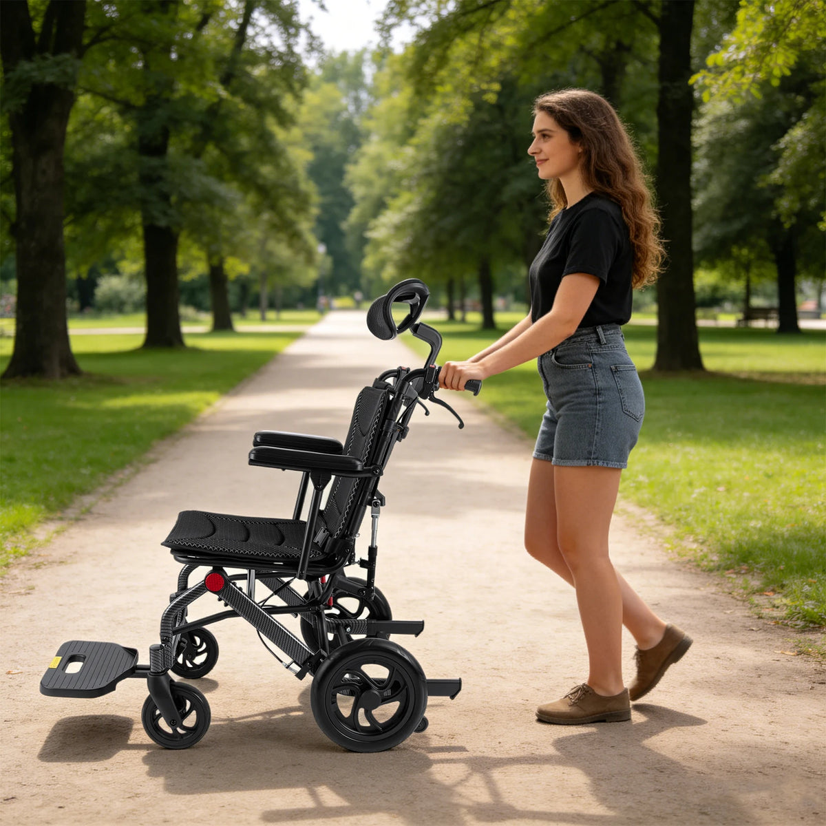 Foldable Reclining Wheelchair AC976 With 90 To 175 Degree Backrest