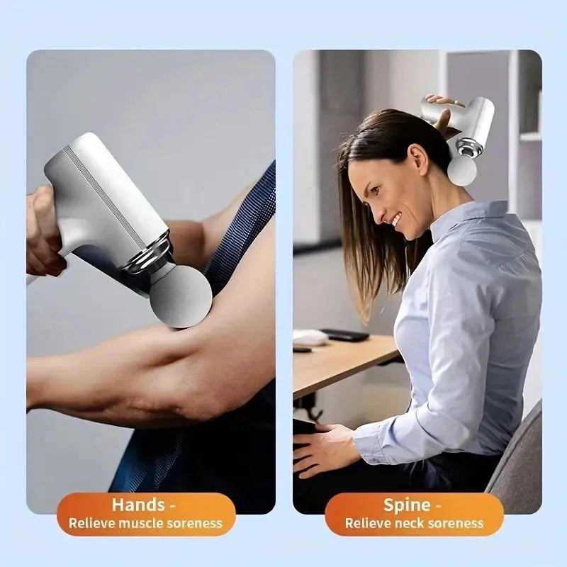Portable Electric Fascia Massage Gun With 4 Interchangeable Heads