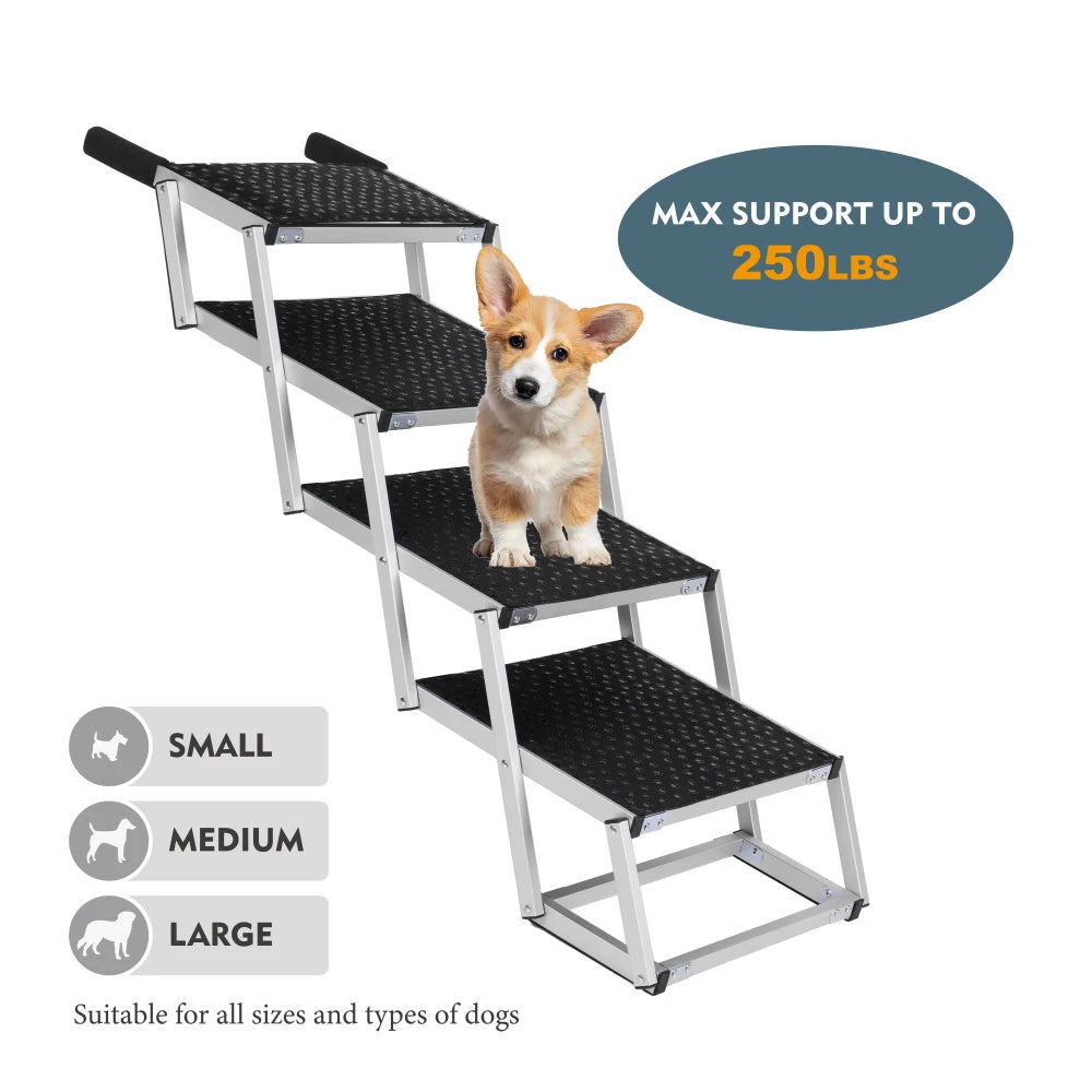LISM Lightweight Foldable Dog Ramp 250 Lb Heavy Duty Ladder
