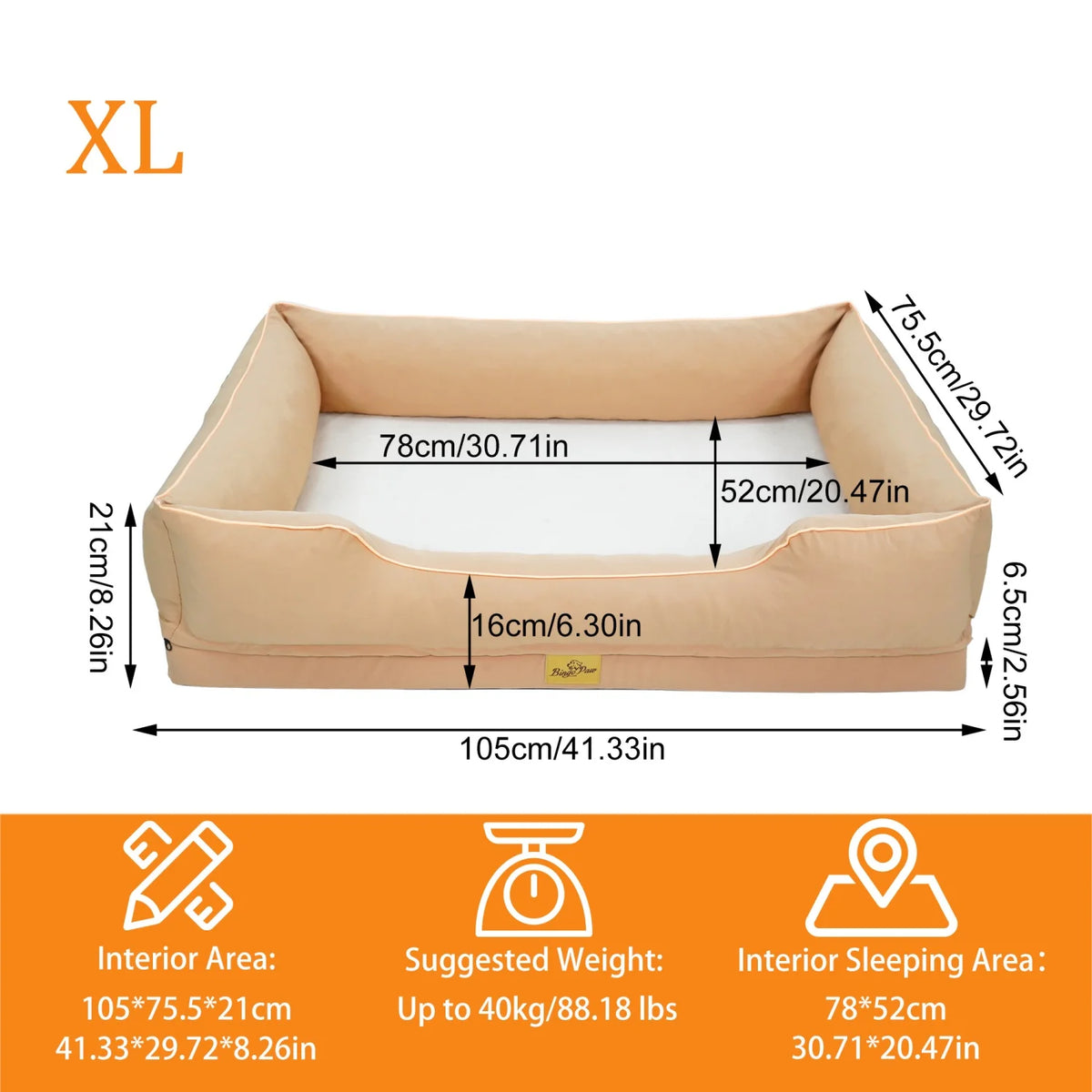 BINGOPAW Orthopedic Dog Bed With Waterproof Lining