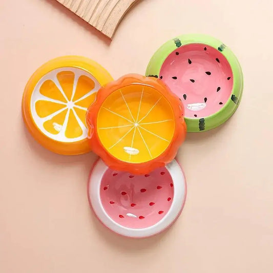 Watermelon Strawberry Shaped Pet Ceramic Bowl For Cats And Dogs