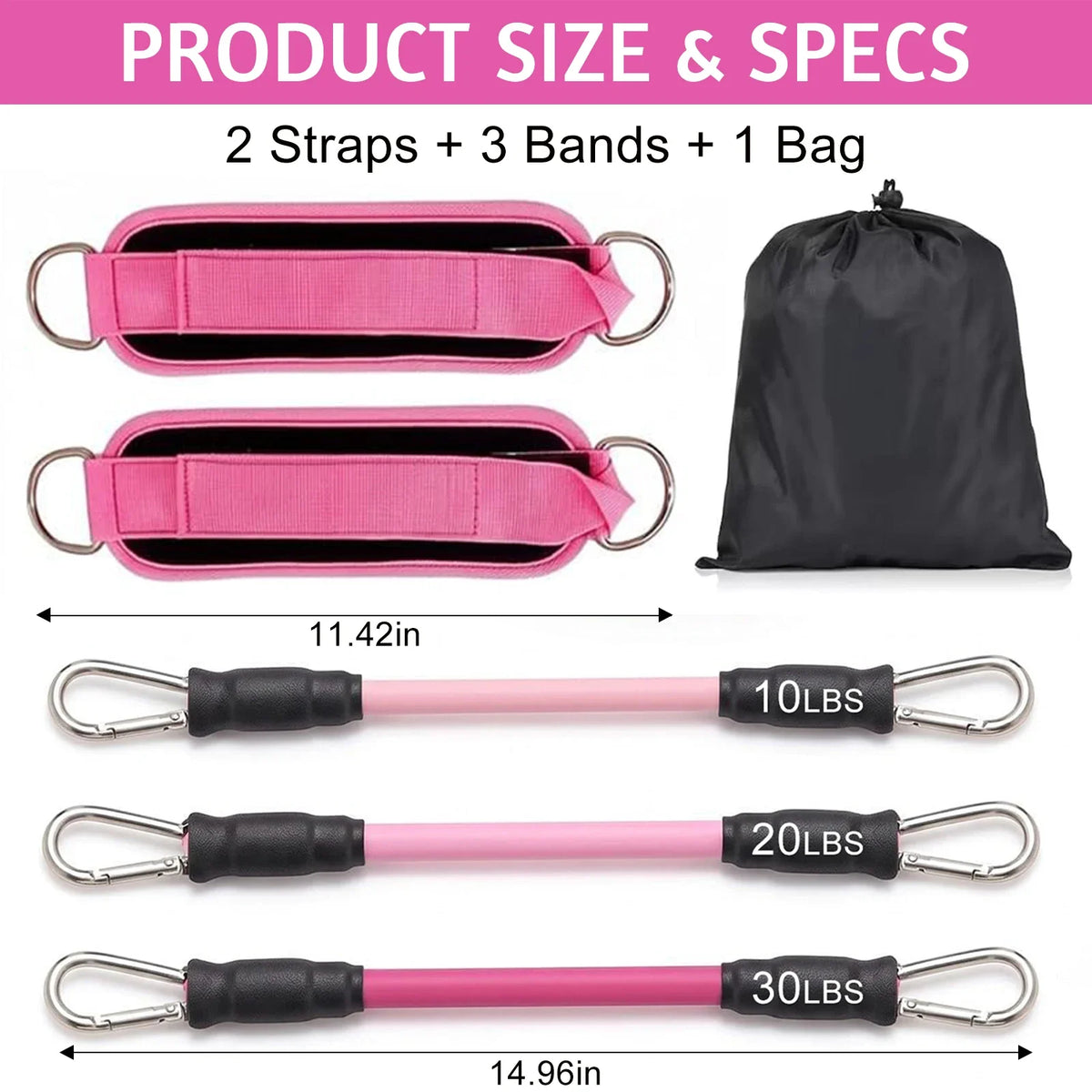 Adjustable Ankle Resistance Bands for Leg and Glute Workouts