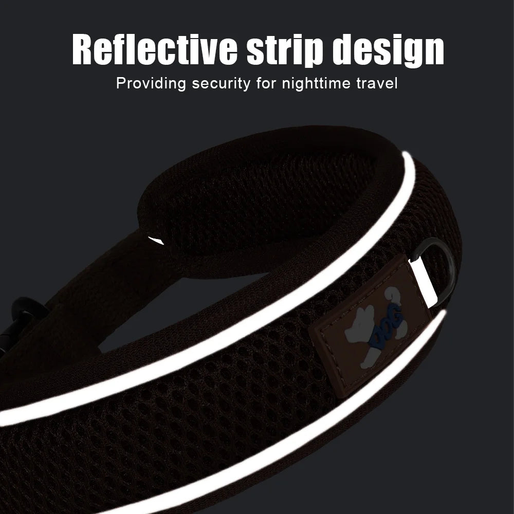 Premium Personalized Reflective Mesh Breathable Dog Collar