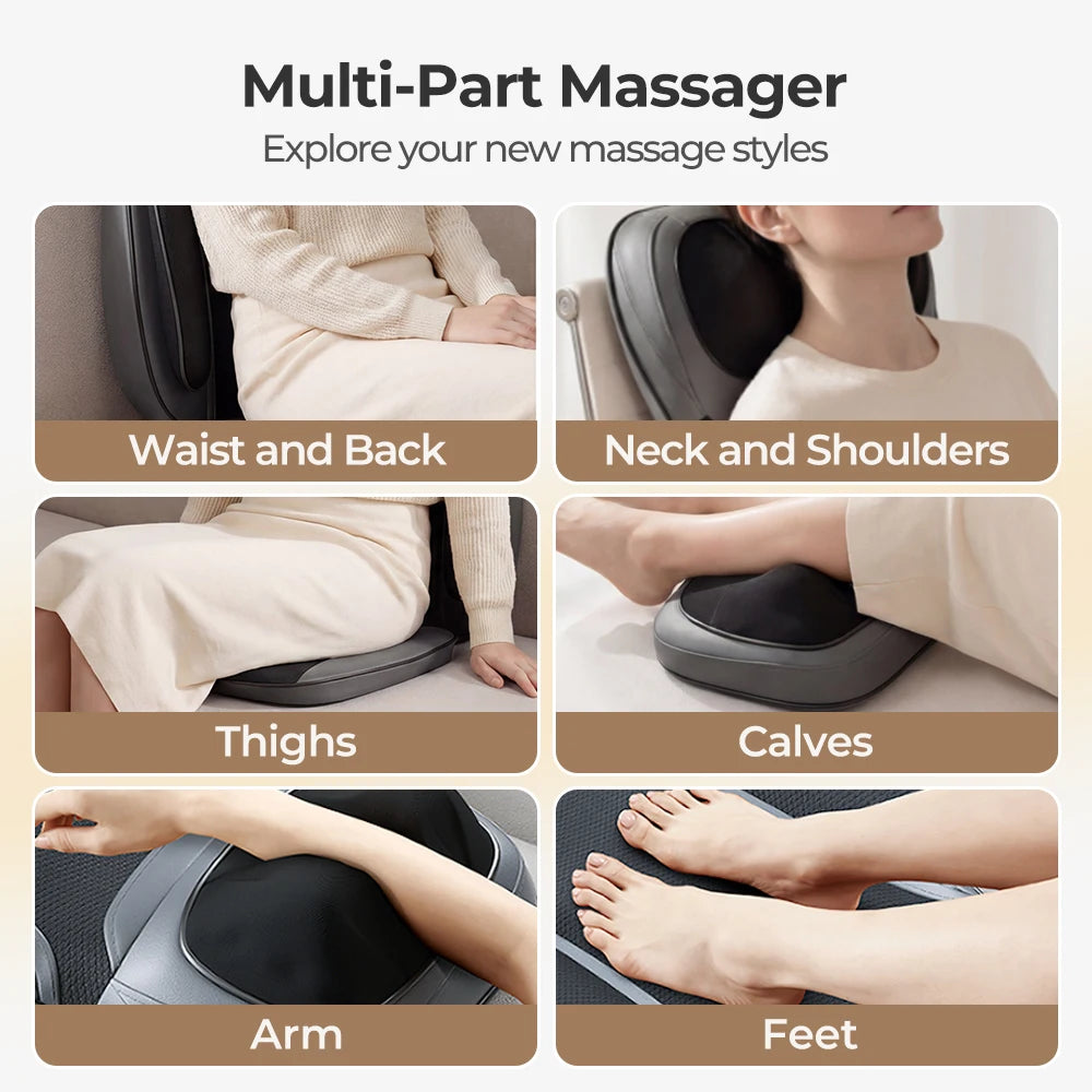 Homemassa Shiatsu Neck Back Massager With Heating Adjustable Seat Cushion