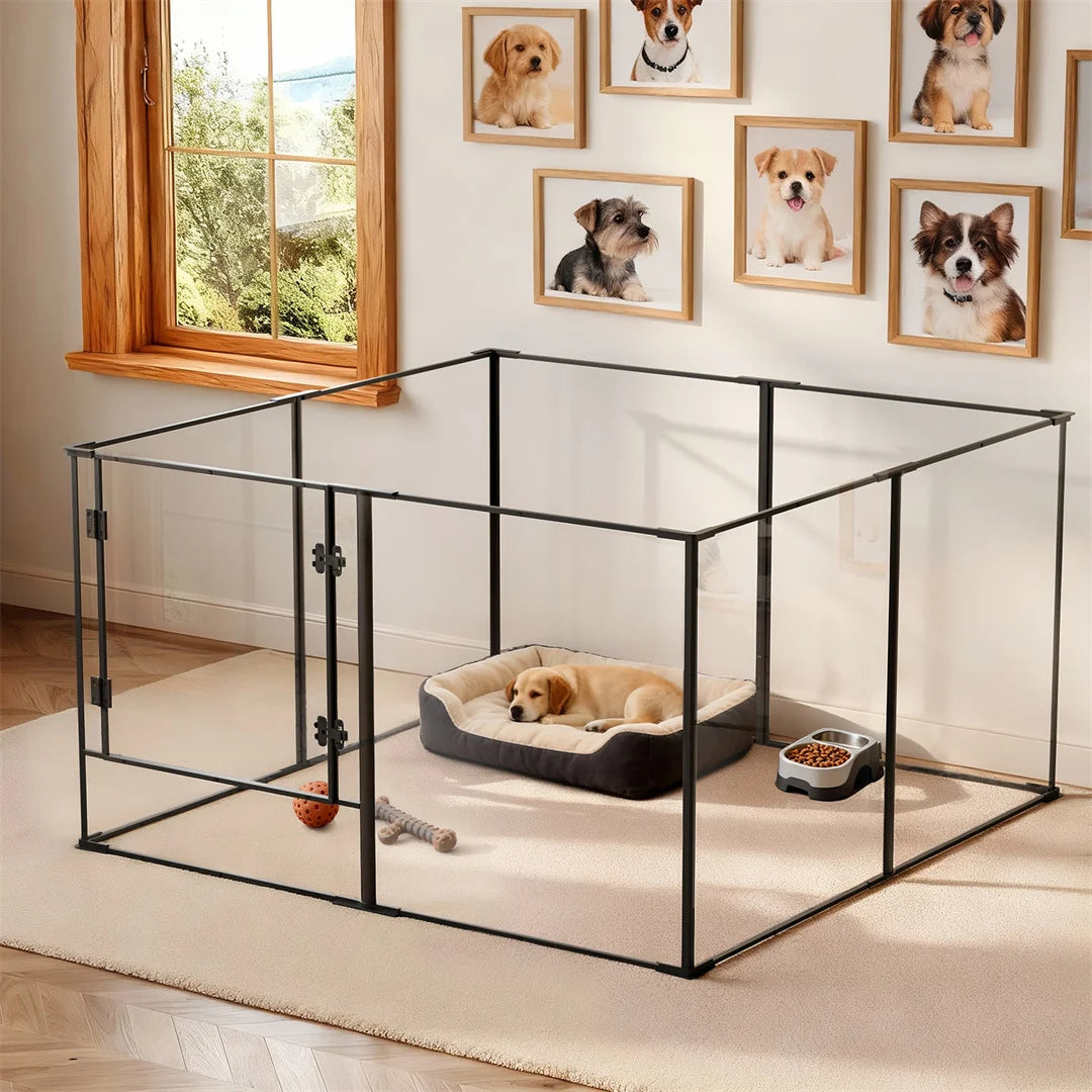 Bingopaw 8 Panel Clear Acrylic Dog Playpen Exercise Fence