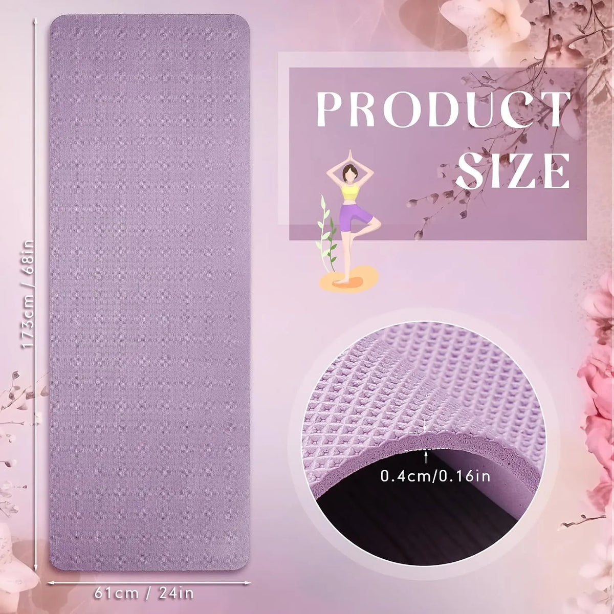 6 Pack Non Slip Yoga Mats For Home Gym Fitness Training