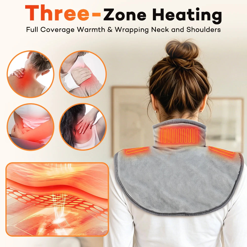 USB Heated Cervical Shawl With Three Heat Settings For Neck
