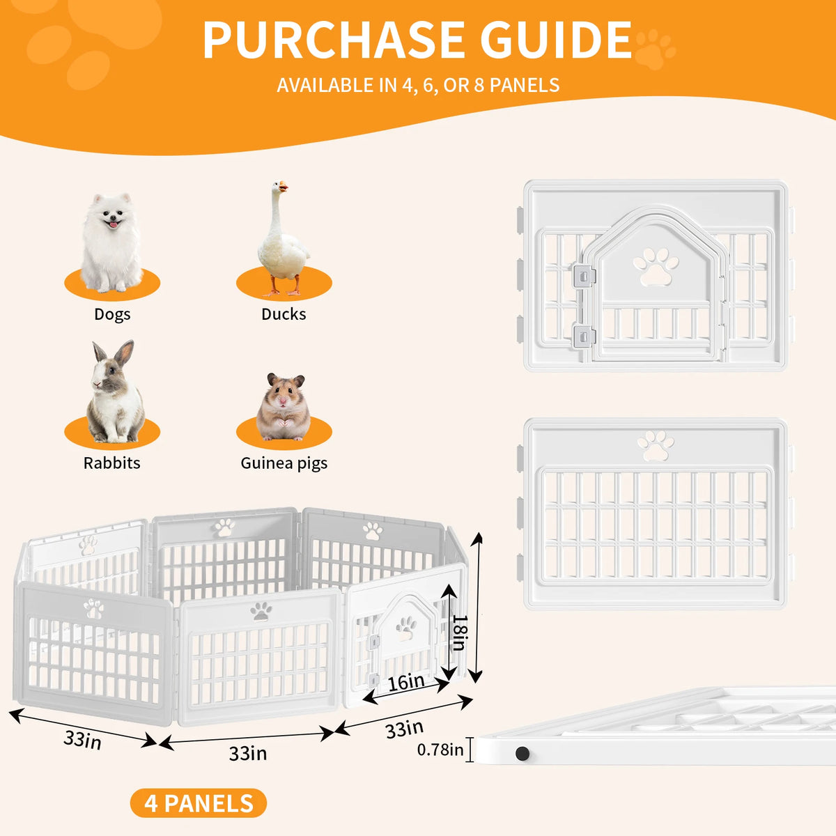 MCQ Expandable Plastic Dog Playpen for Indoor and Outdoor Use