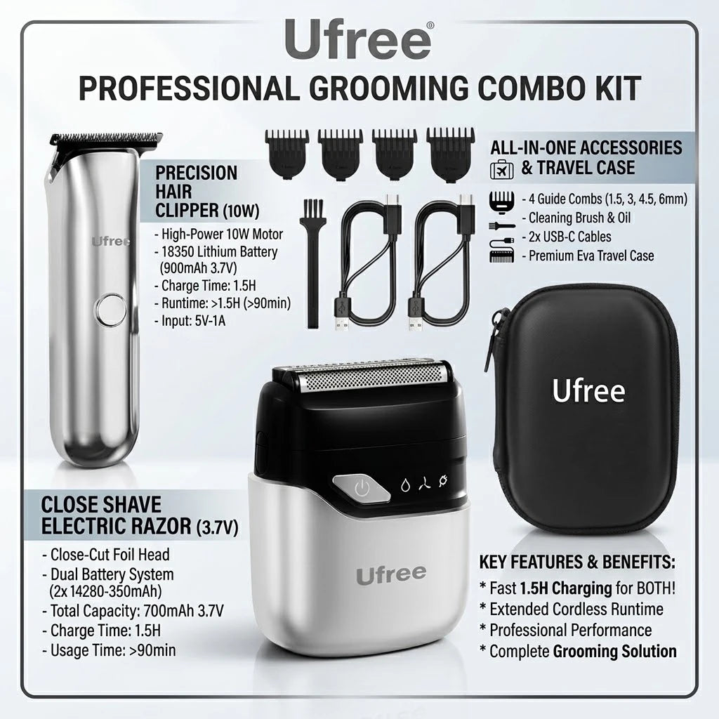 Waterproof Cordless Electric Shaver For Men And Precision Beard Trimmer