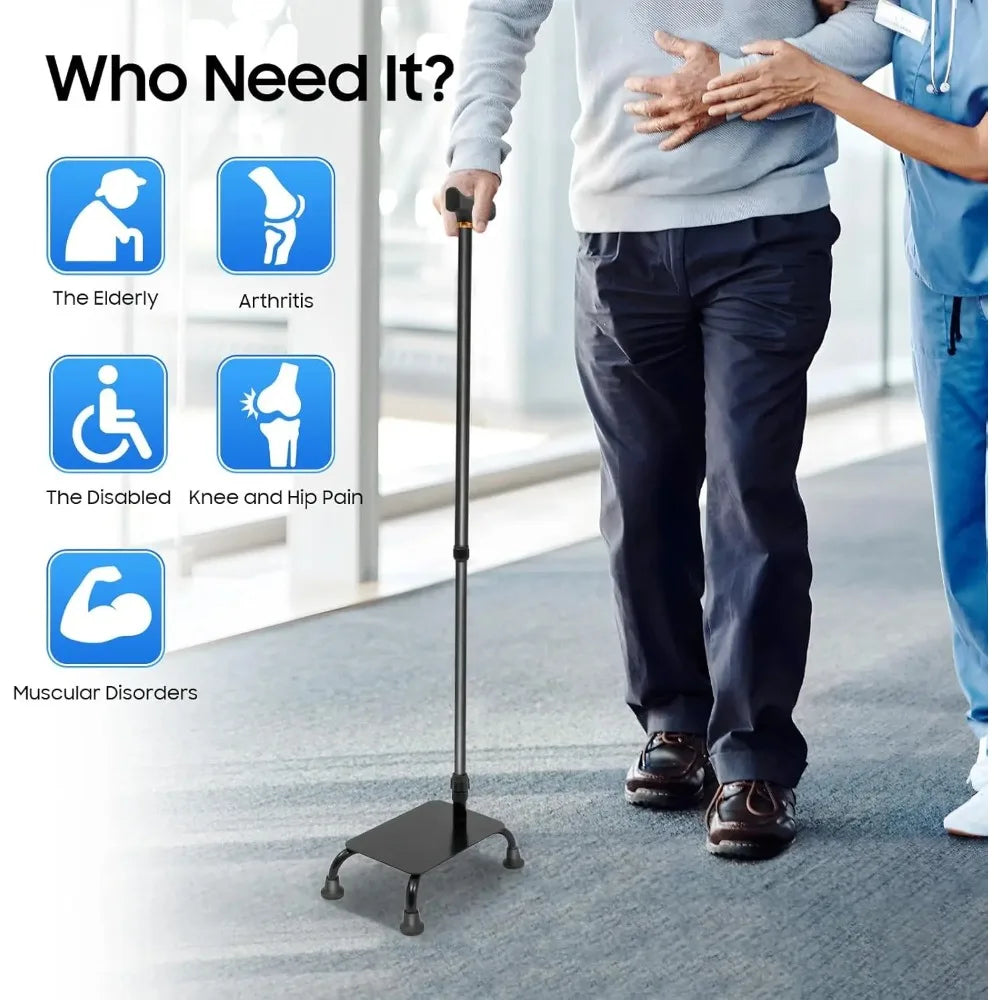 Aluminum Stair Climbing Cane With Adjustable Height Design