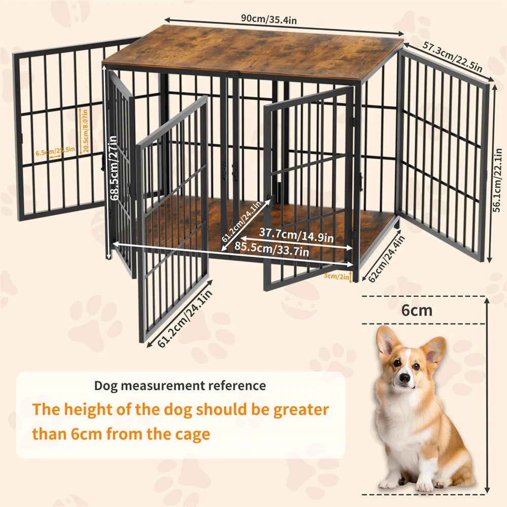 Borwart Furniture Style Dog Crate Kennel With Four Doors