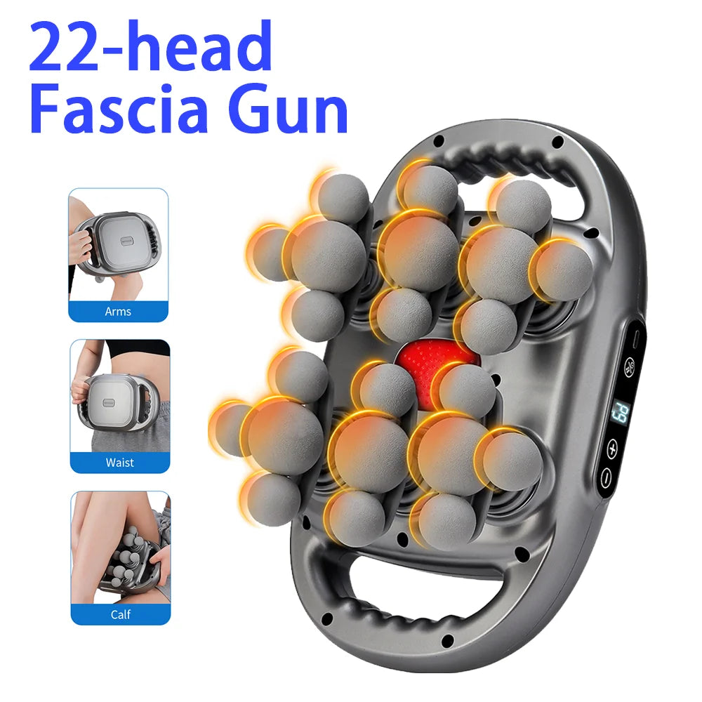 Foreverlily 22 Head Fascia Gun Professional Body Massager