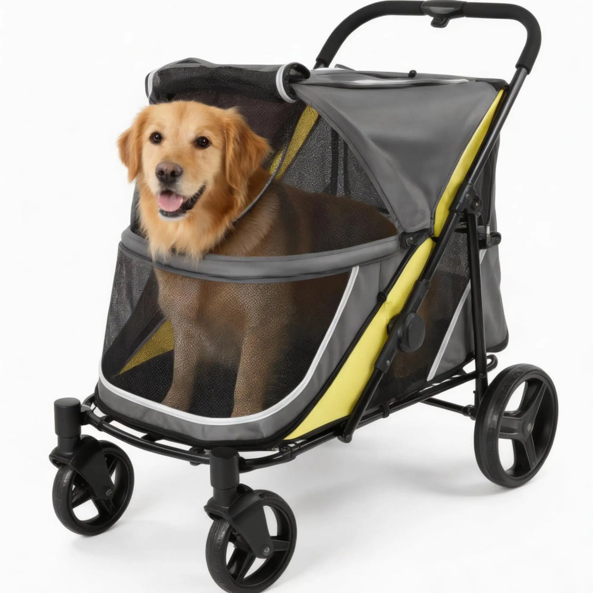All Terrain Collapsible Pet Stroller With Dual Entry And Brake