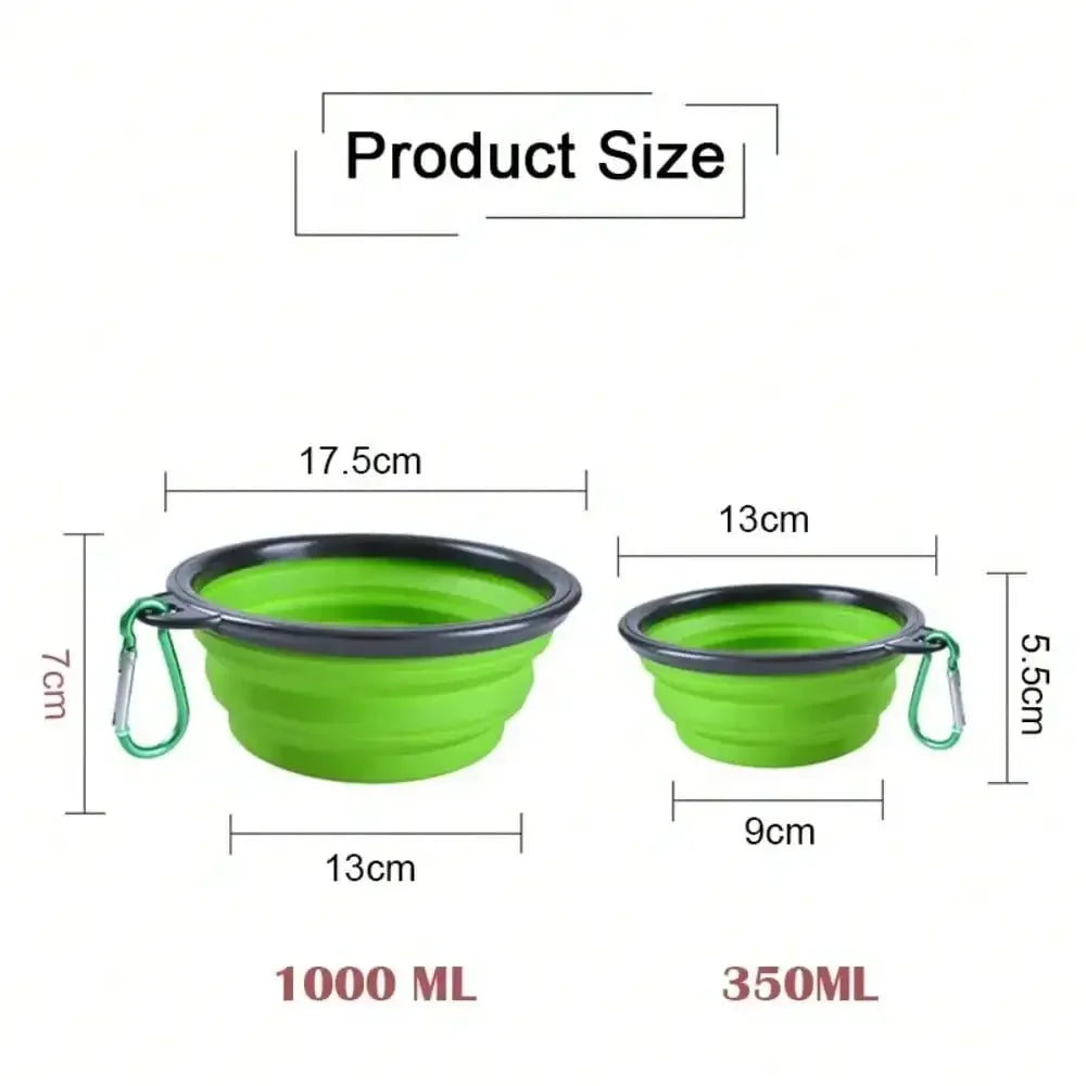 Portable Collapsible Pet Dining Bowl With Carabiner
