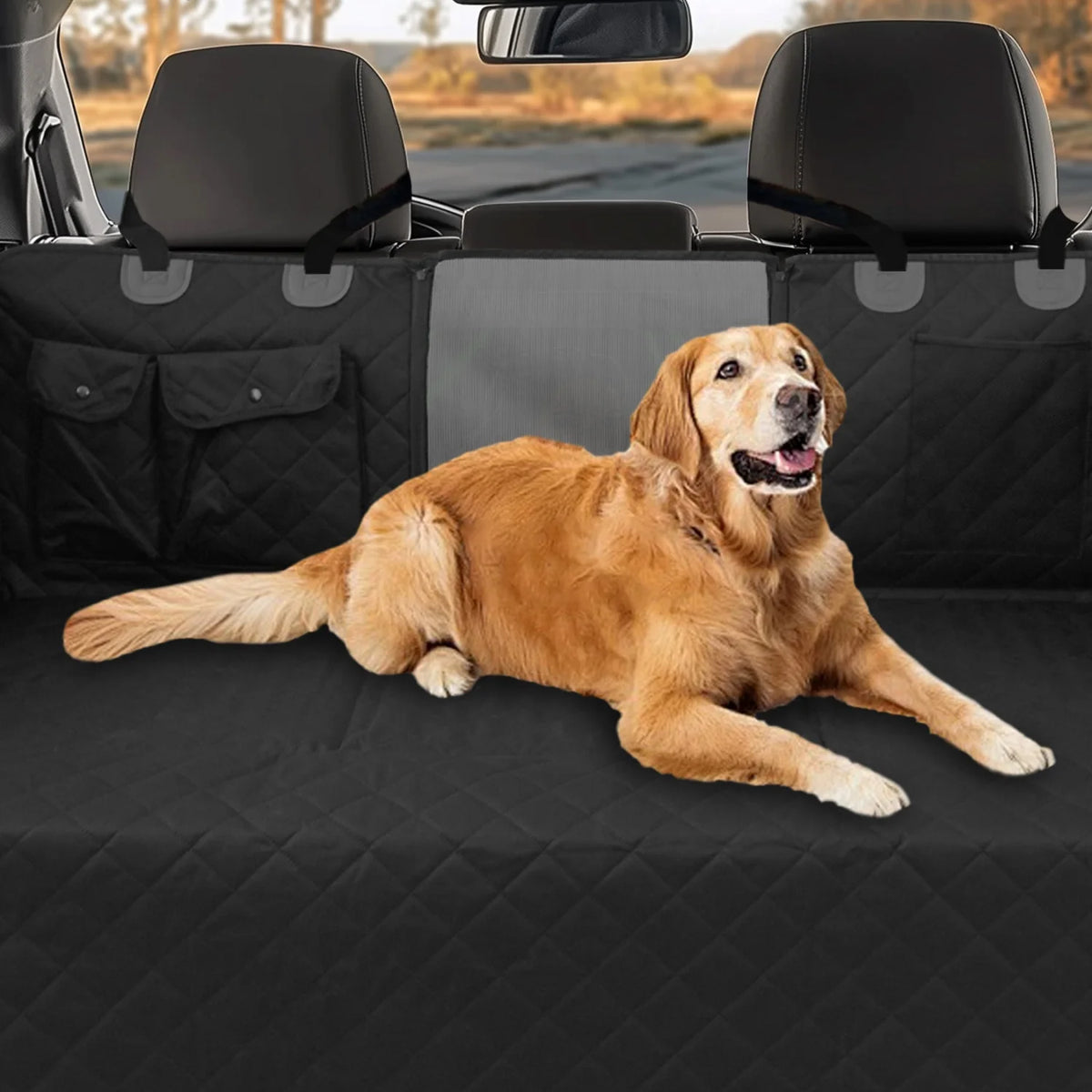 Bingopaw Waterproof Dog Car Seat Cover With Pockets And Hard Base