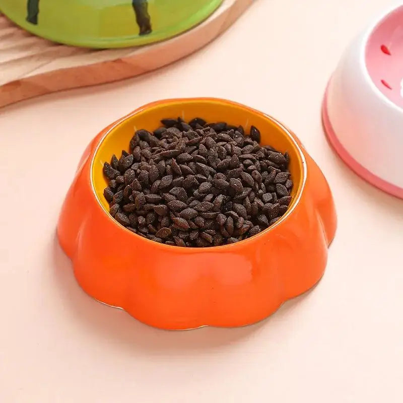 Watermelon Strawberry Shaped Pet Ceramic Bowl For Cats And Dogs